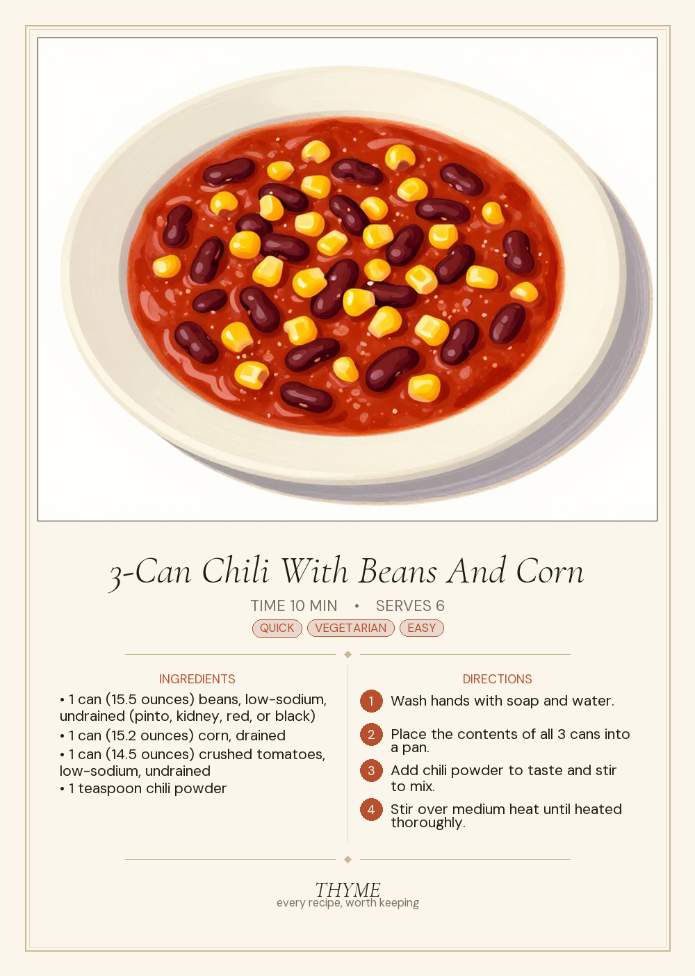 3-Can Chili With Beans And Corn