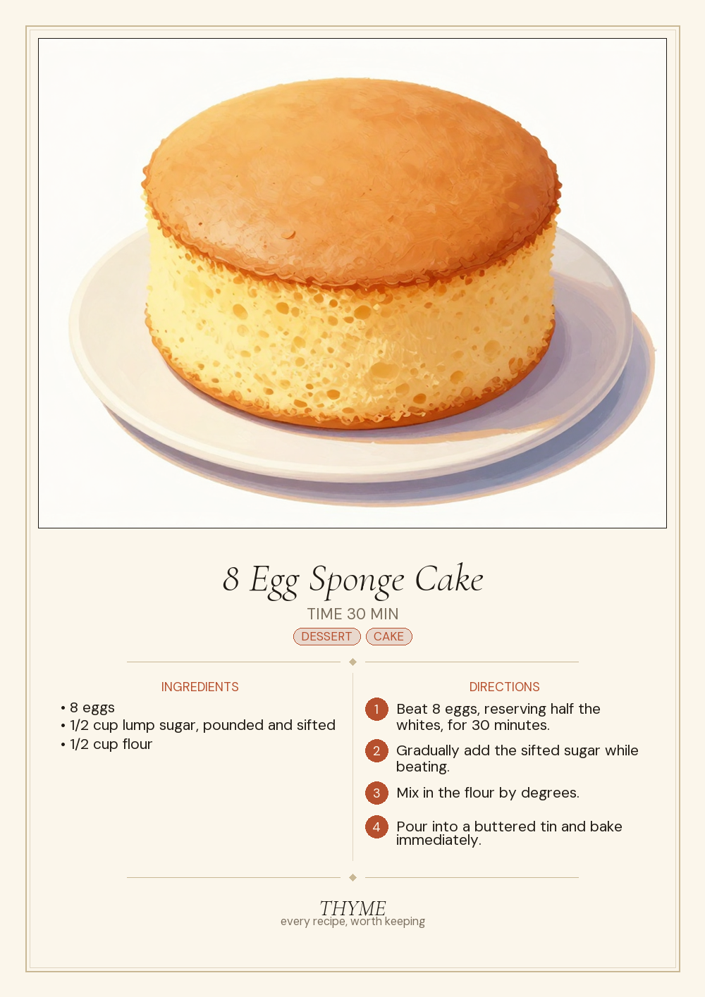 8 Egg Sponge Cake