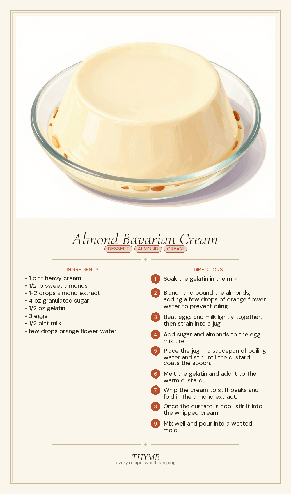 Almond Bavarian Cream