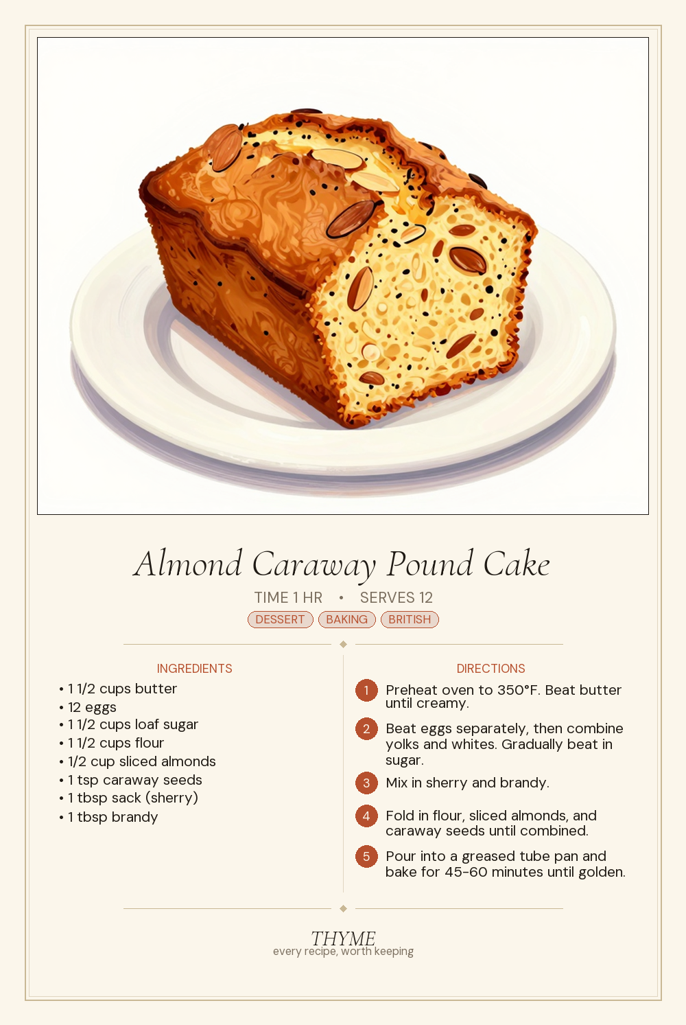 Almond Caraway Pound Cake