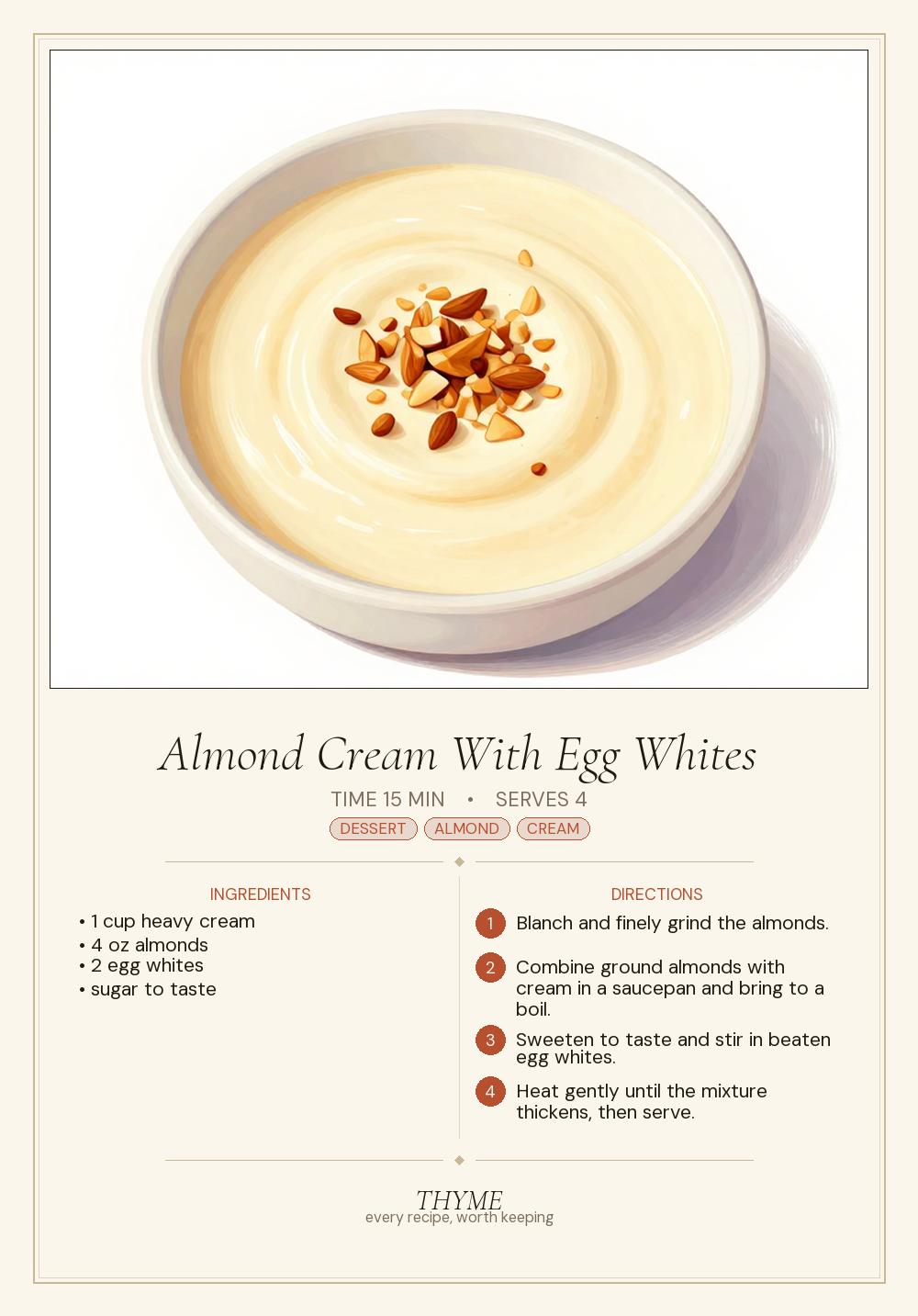 Almond Cream With Egg Whites