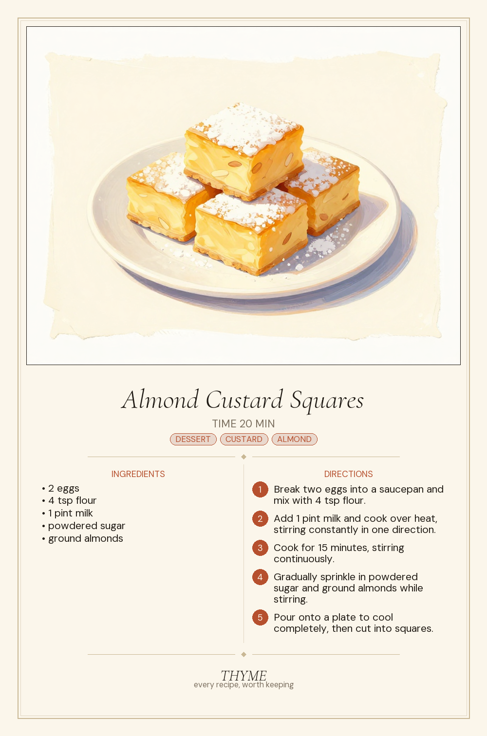Almond Custard Squares