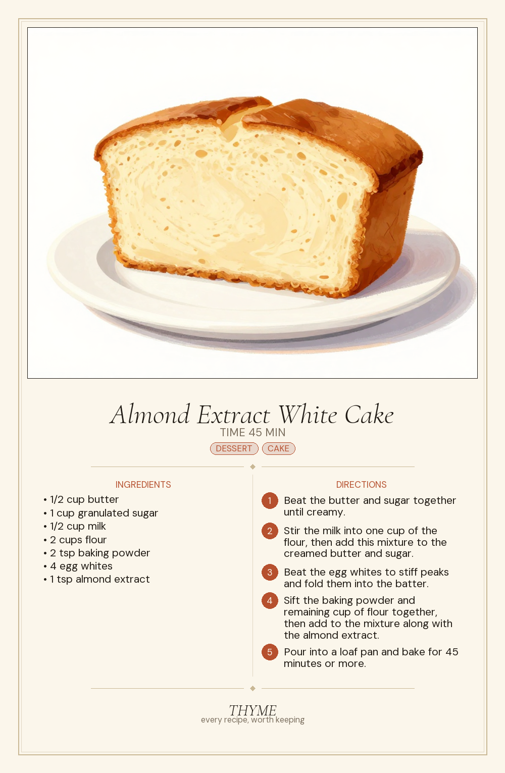 Almond Extract White Cake