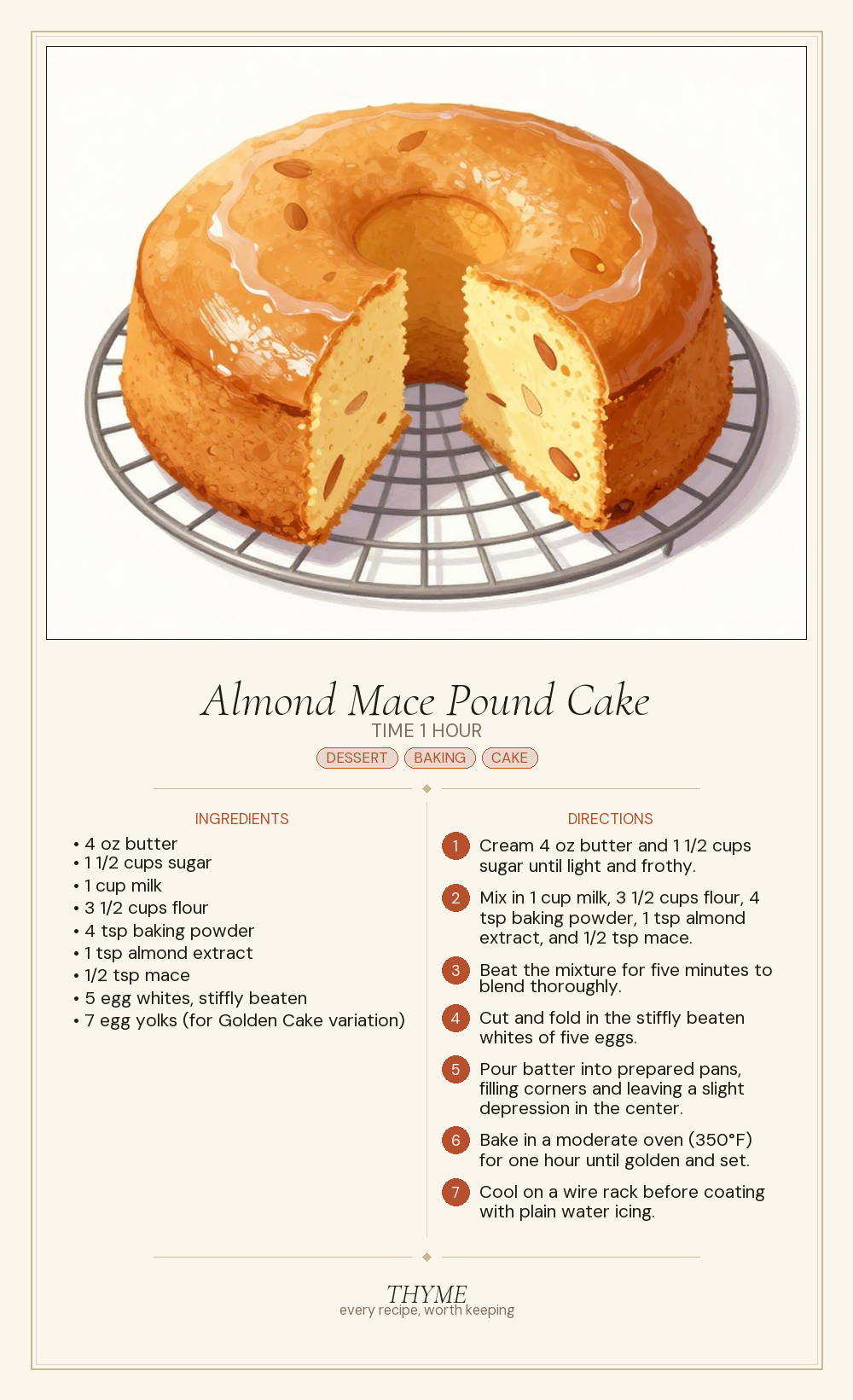 Almond Mace Pound Cake
