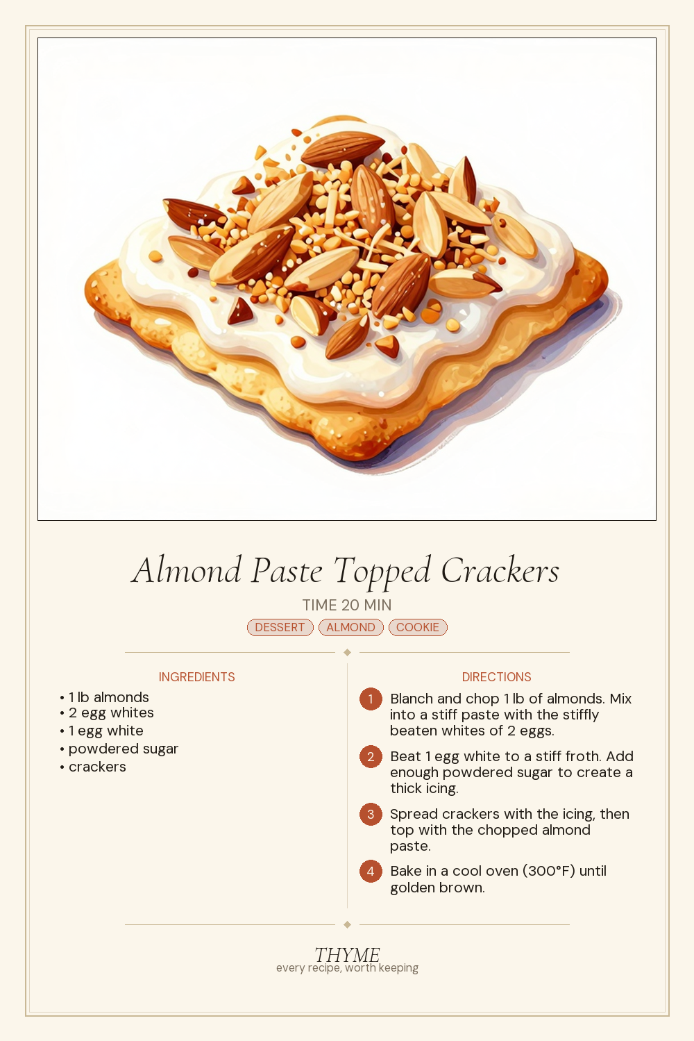 Almond Paste Topped Crackers