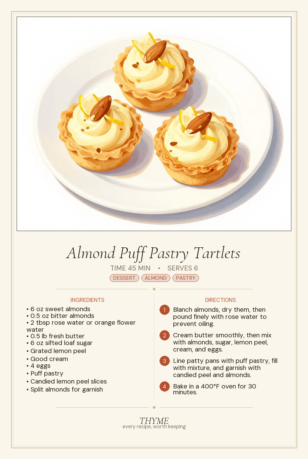 Almond Puff Pastry Tartlets