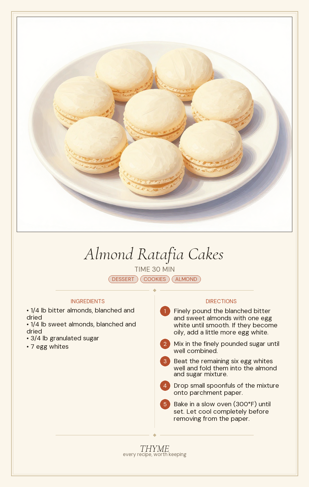 Almond Ratafia Cakes