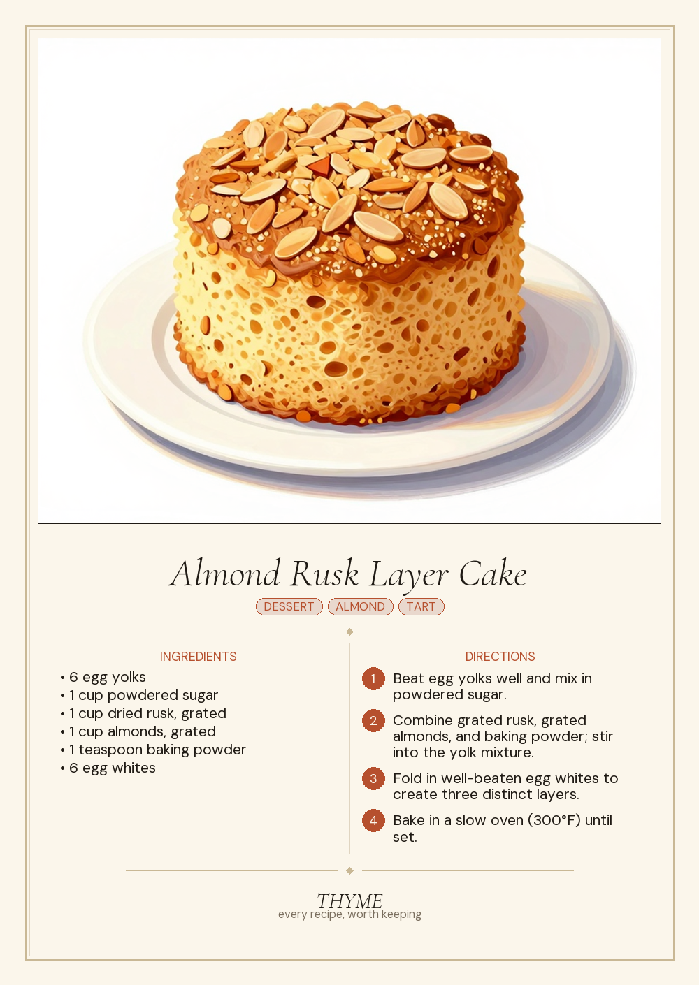 Almond Rusk Layer Cake