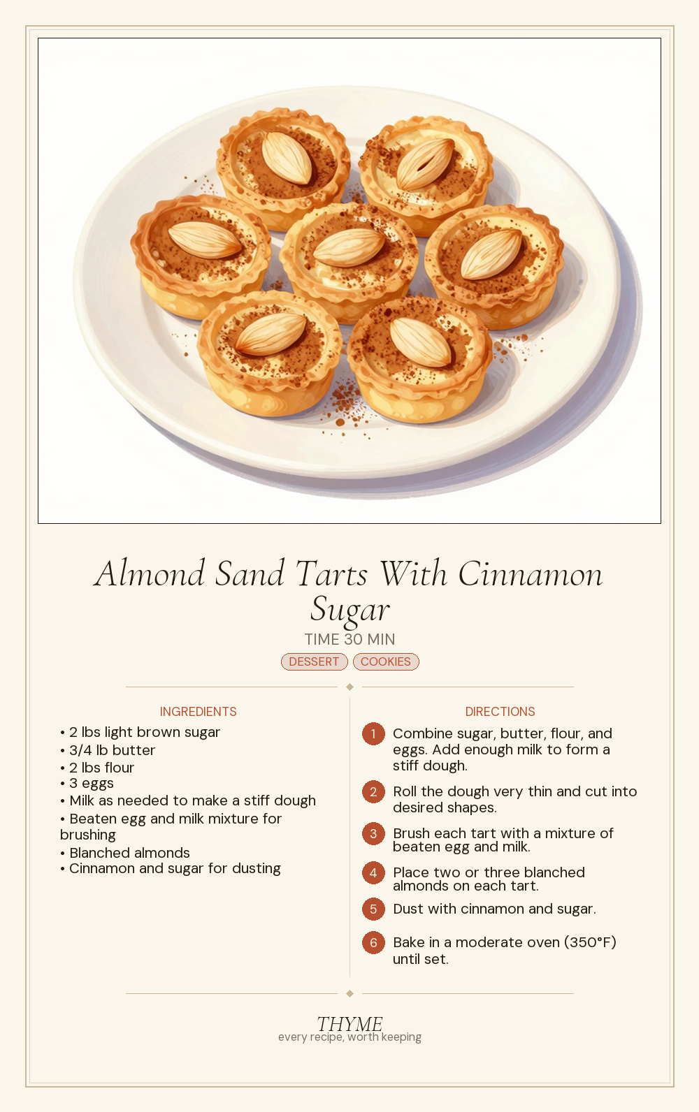 Almond Sand Tarts With Cinnamon Sugar