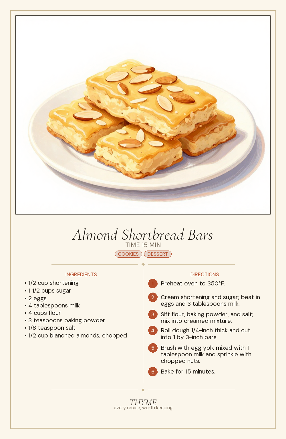 Almond Shortbread Bars
