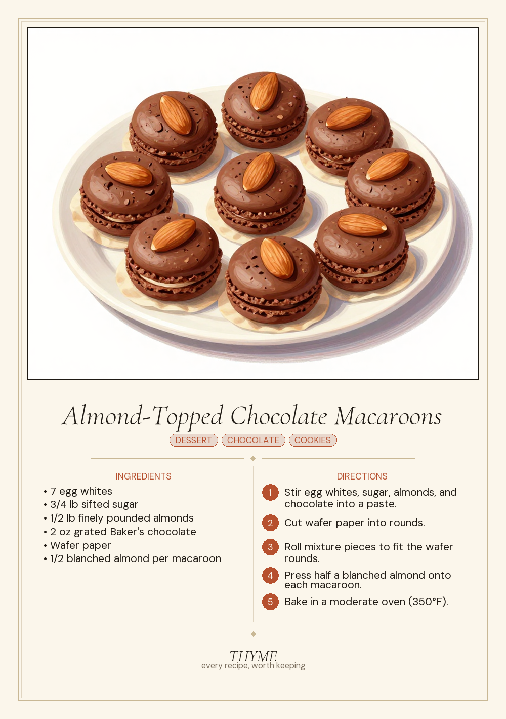 Almond-Topped Chocolate Macaroons