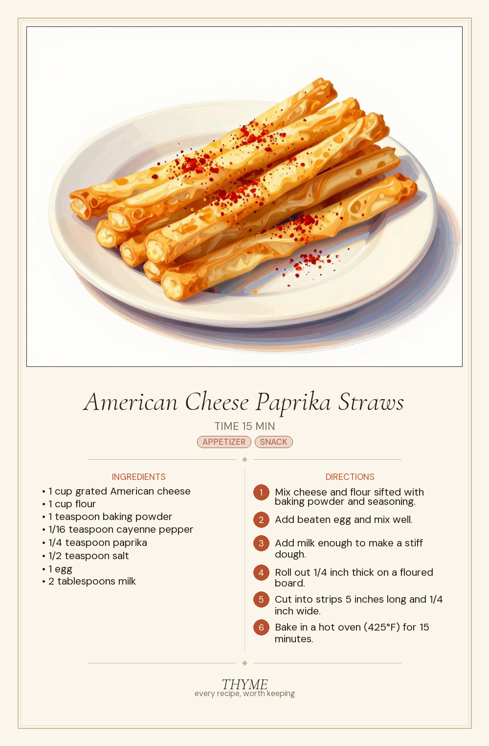 American Cheese Paprika Straws