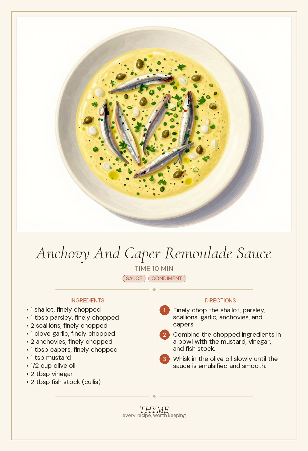 Anchovy And Caper Remoulade Sauce