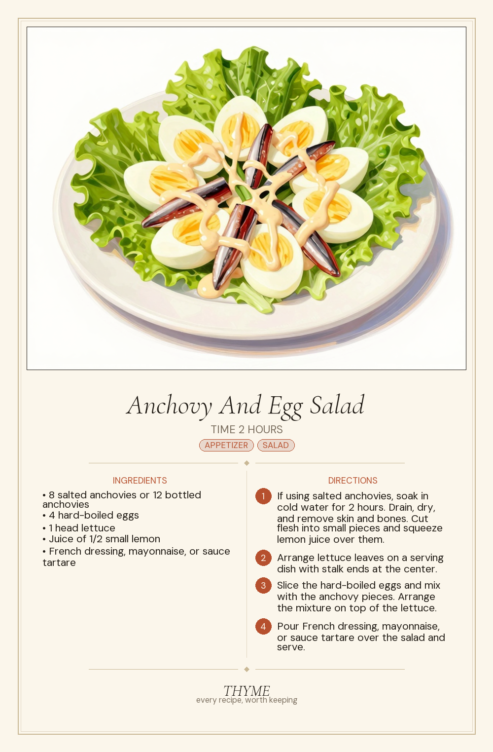 Anchovy And Egg Salad