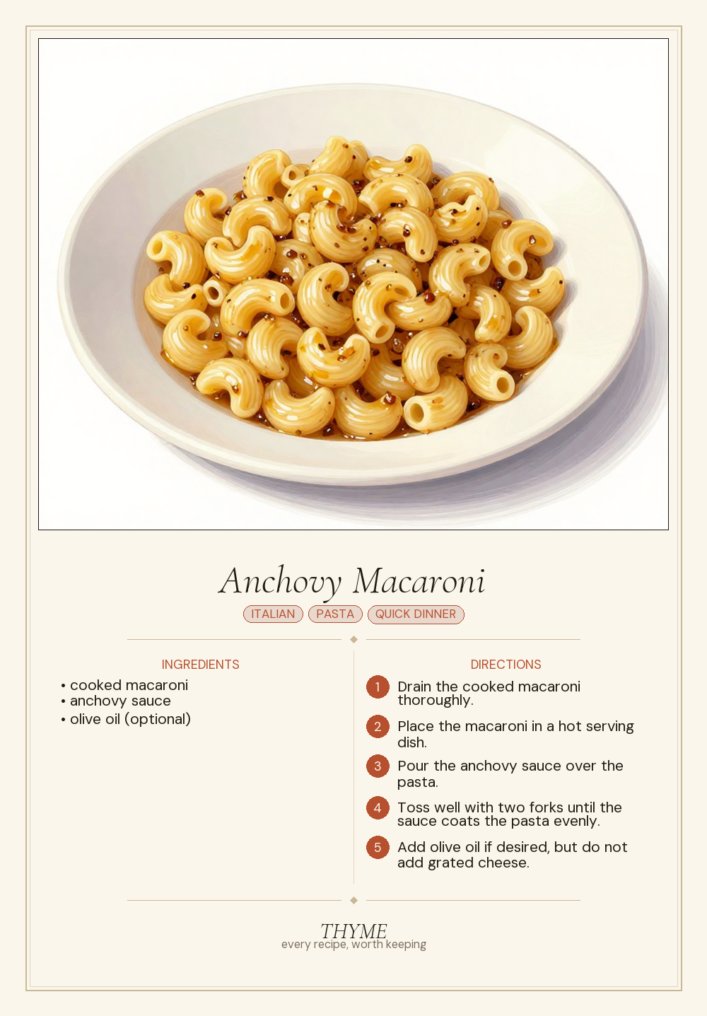 Anchovy Macaroni