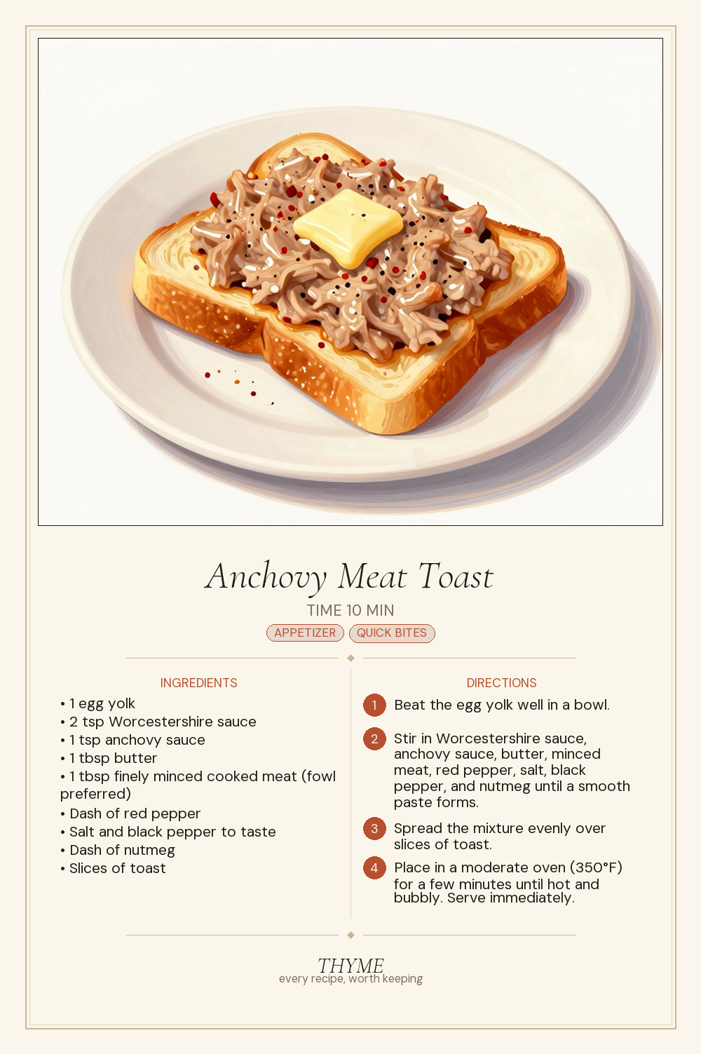 Anchovy Meat Toast