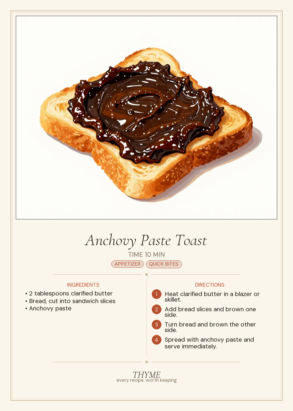 Anchovy Paste Toast
