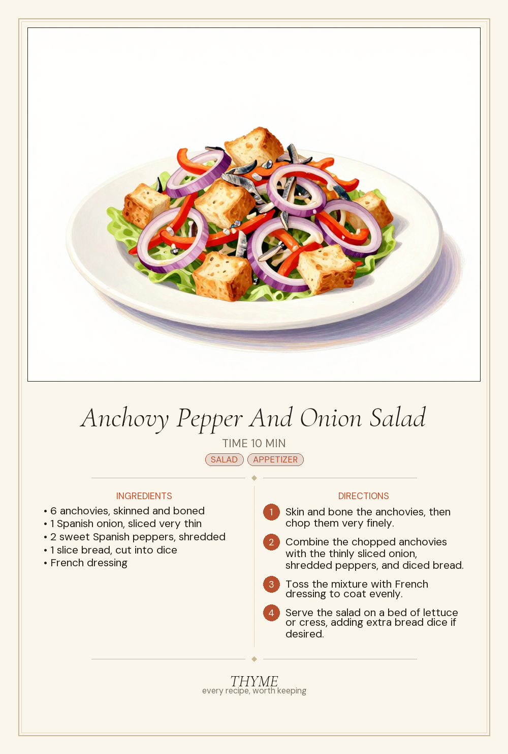 Anchovy Pepper And Onion Salad