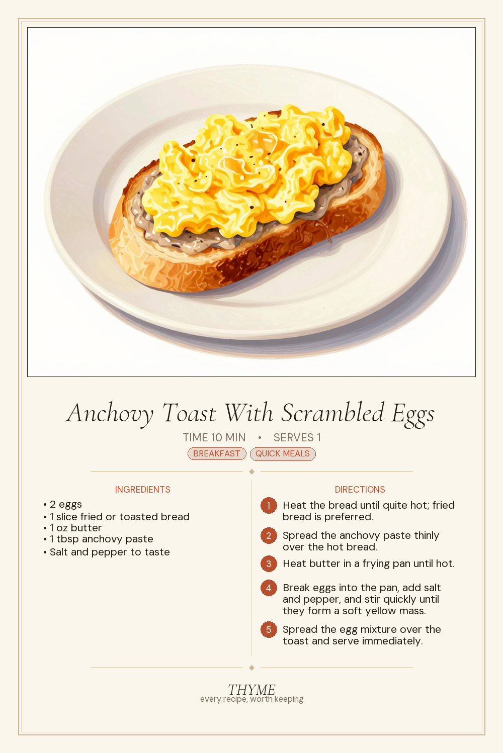 Anchovy Toast With Scrambled Eggs