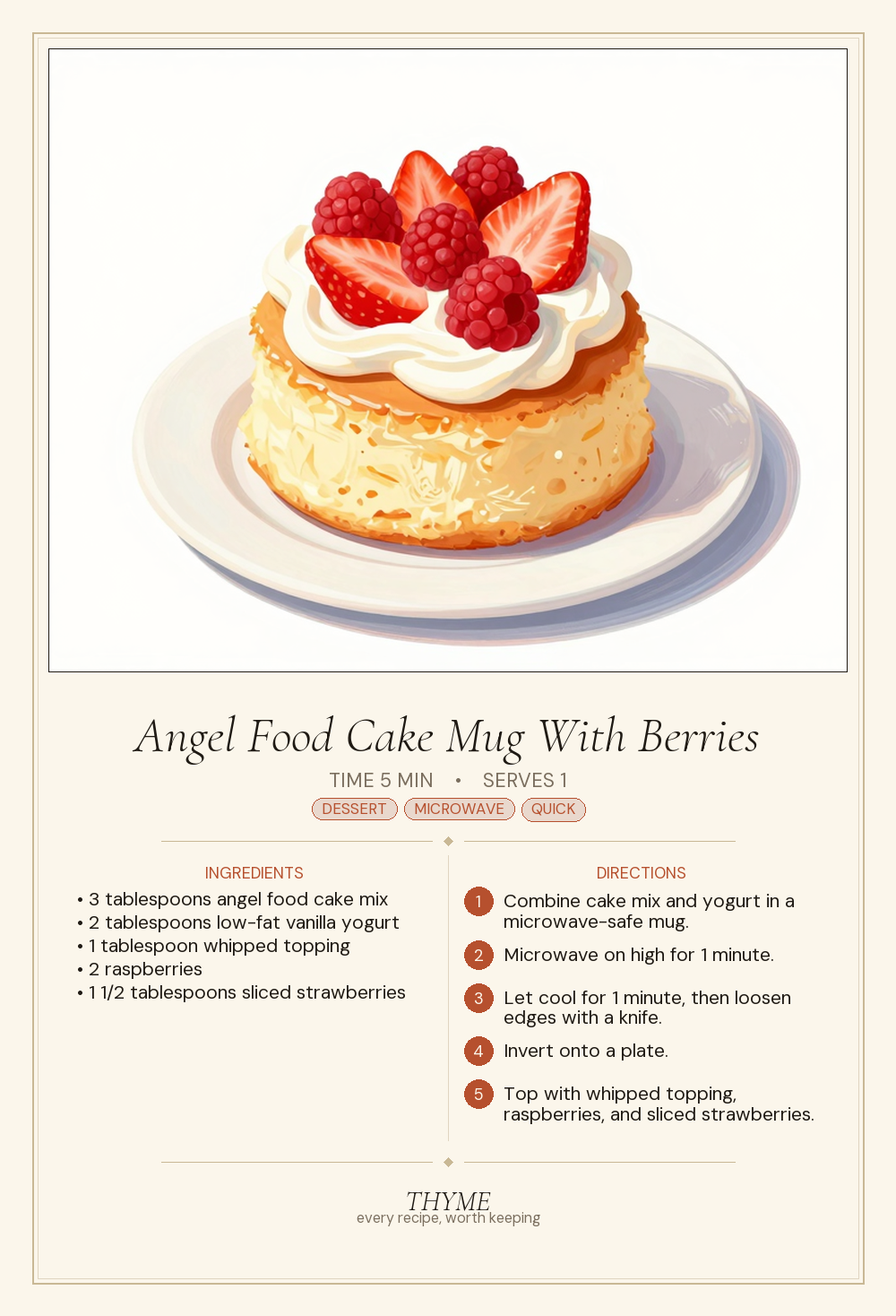 Angel Food Cake Mug With Berries