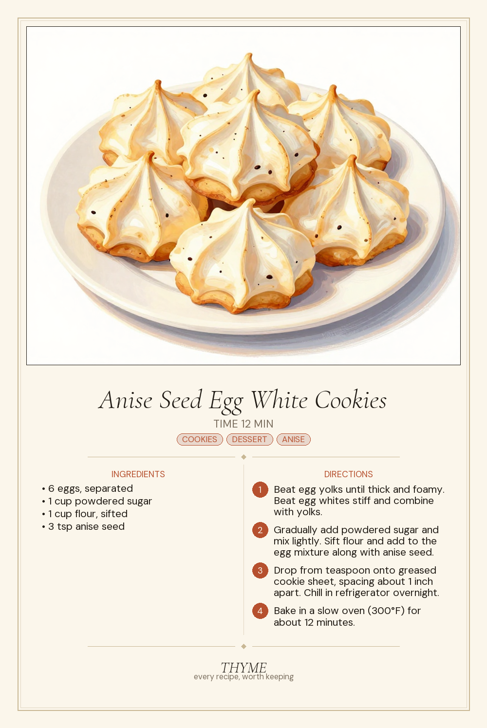 Anise Seed Egg White Cookies