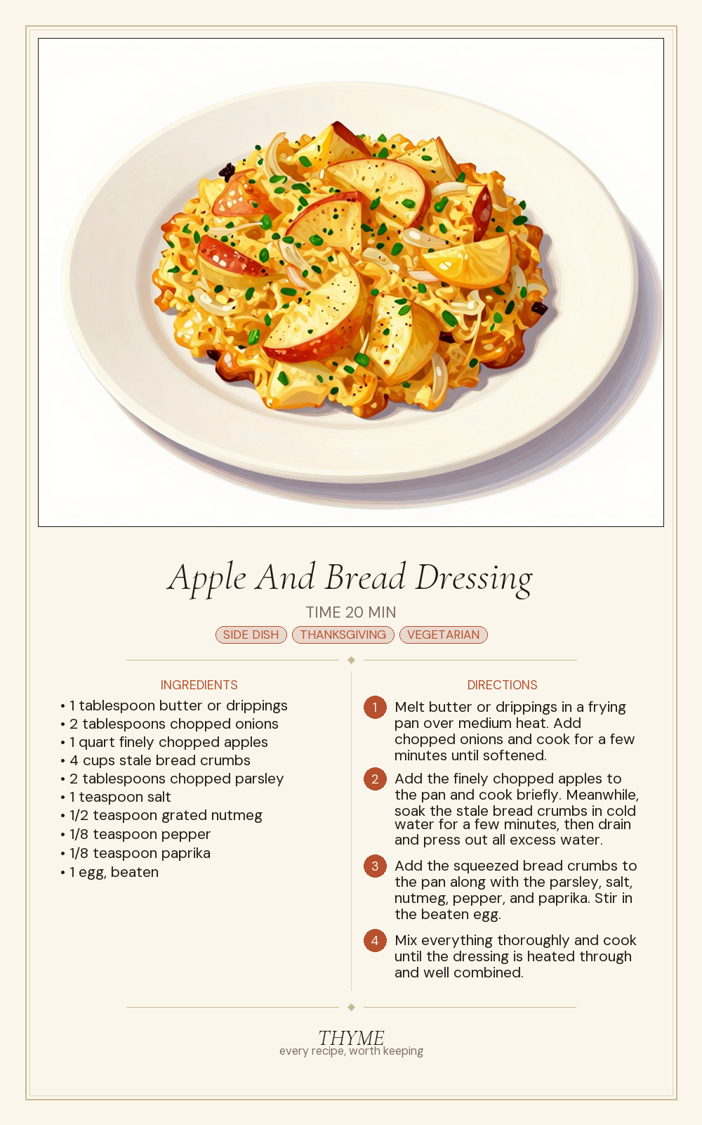 Apple And Bread Dressing