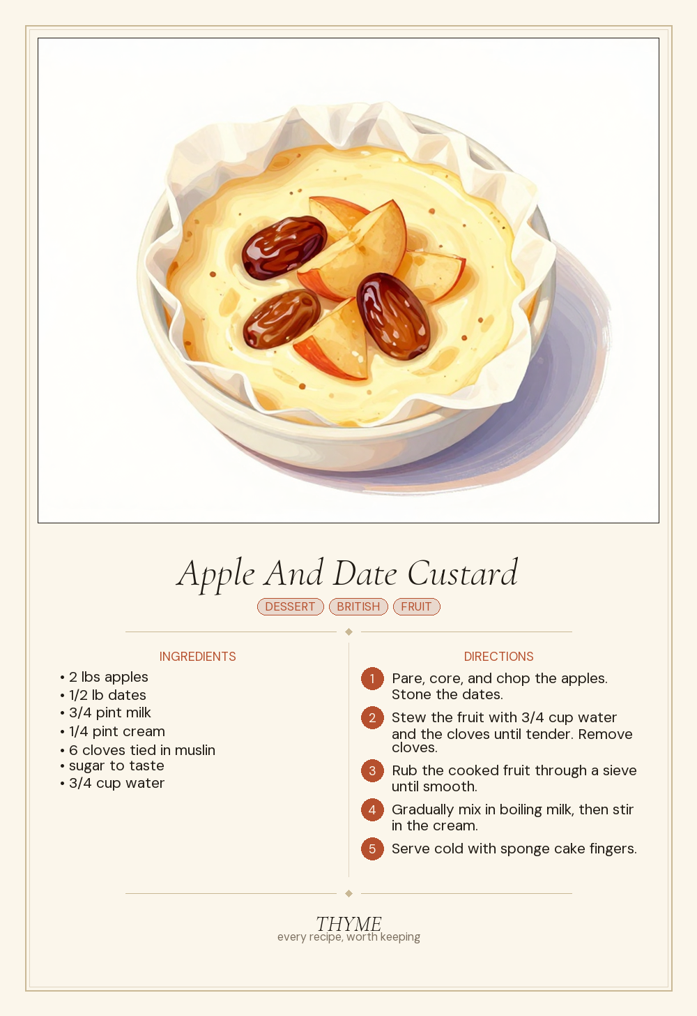 Apple And Date Custard