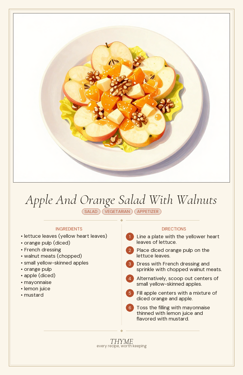 Apple And Orange Salad With Walnuts