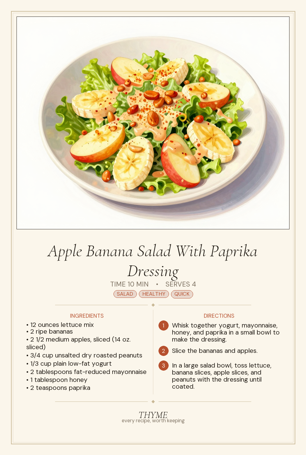 Apple Banana Salad With Paprika Dressing