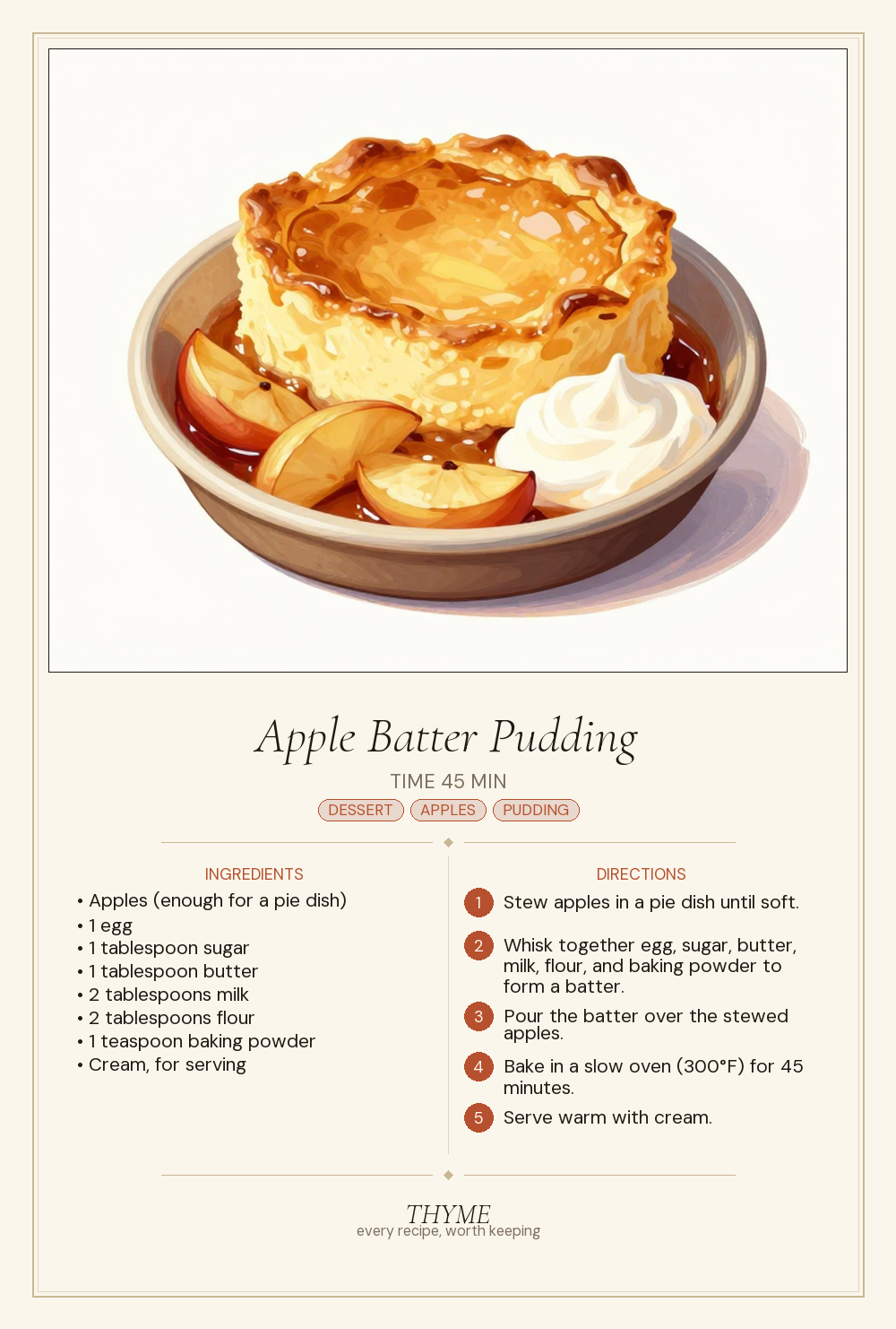 Apple Batter Pudding