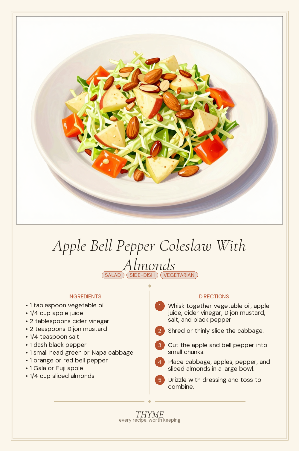Apple Bell Pepper Coleslaw With Almonds