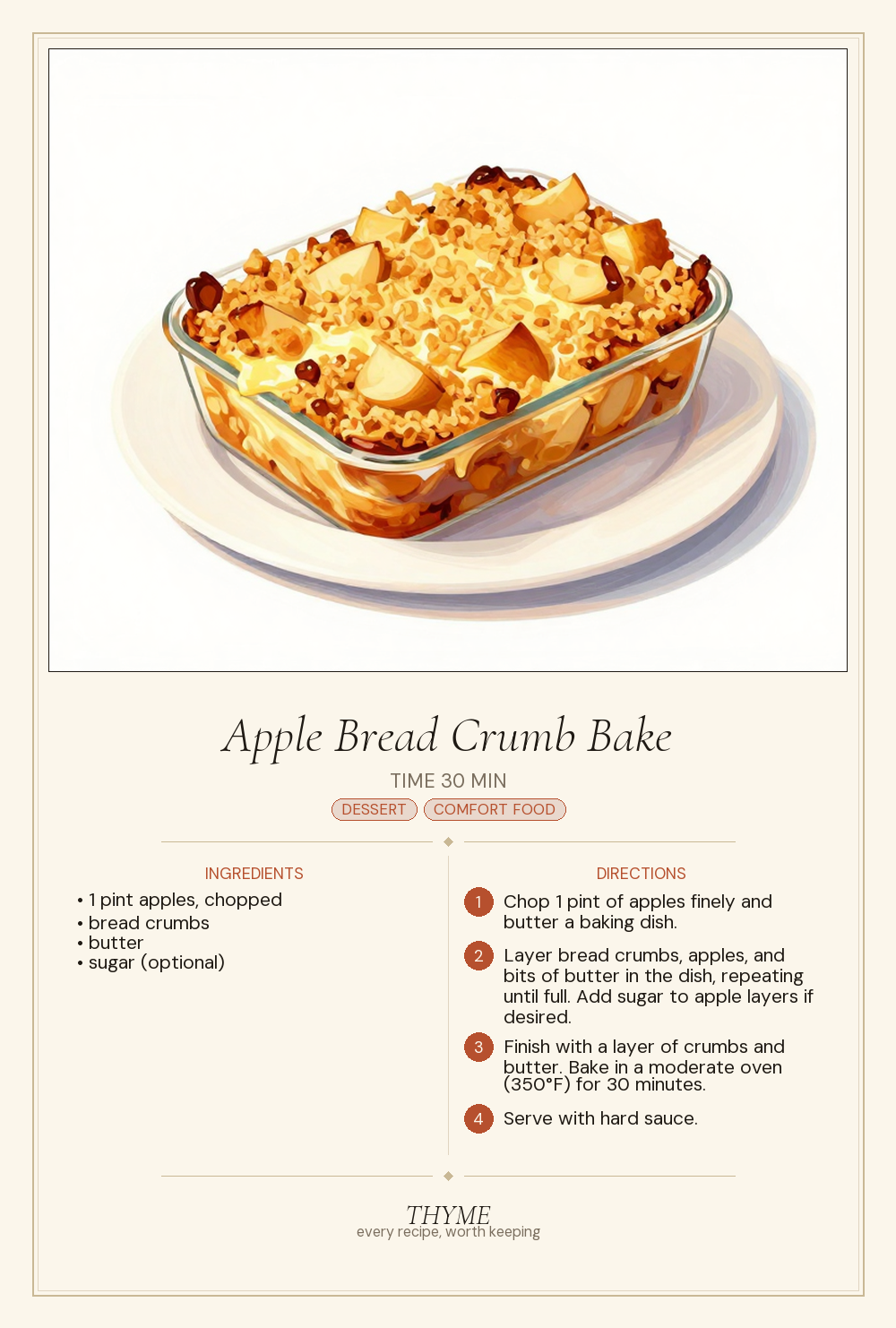 Apple Bread Crumb Bake