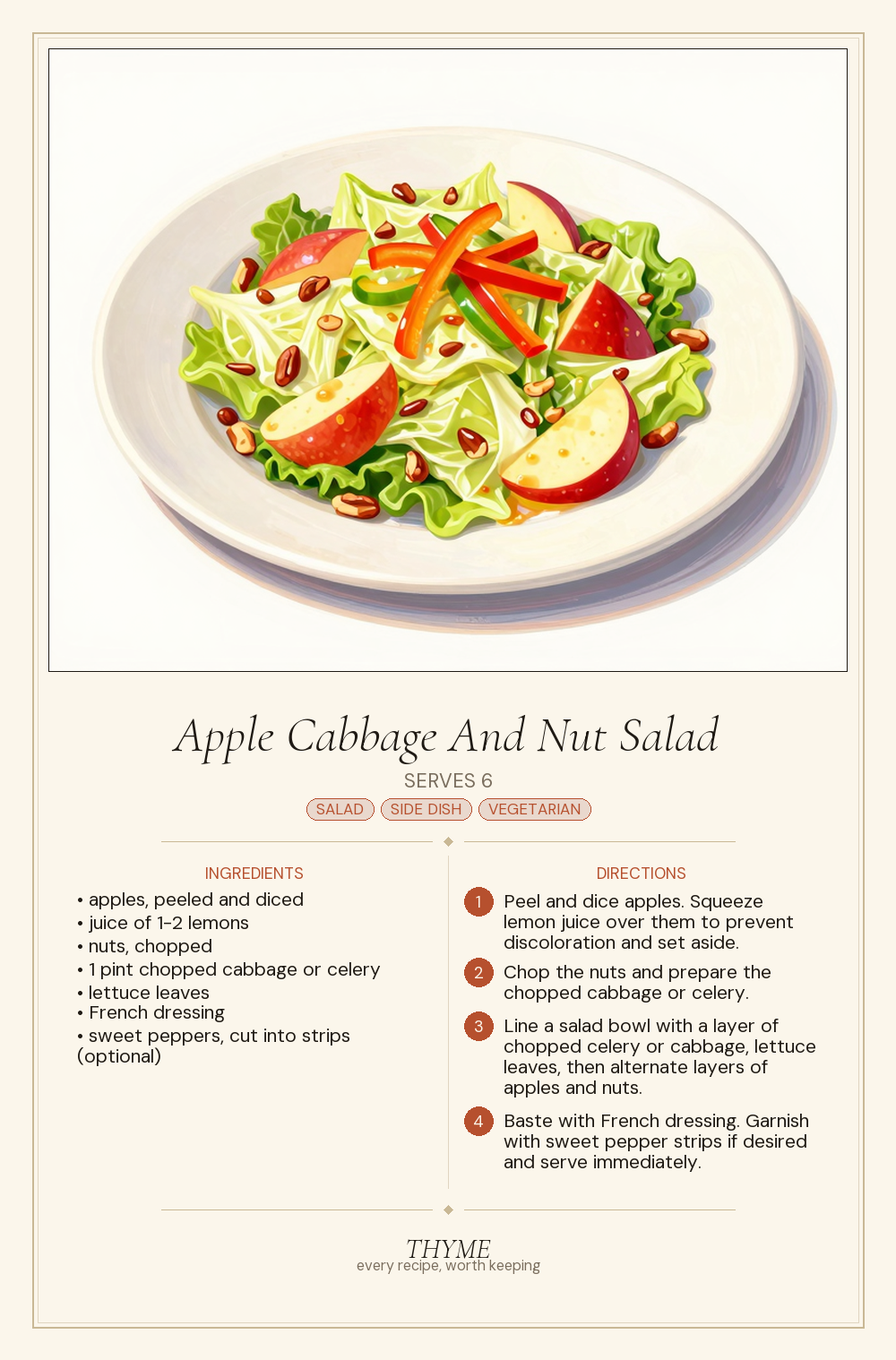 Apple Cabbage And Nut Salad
