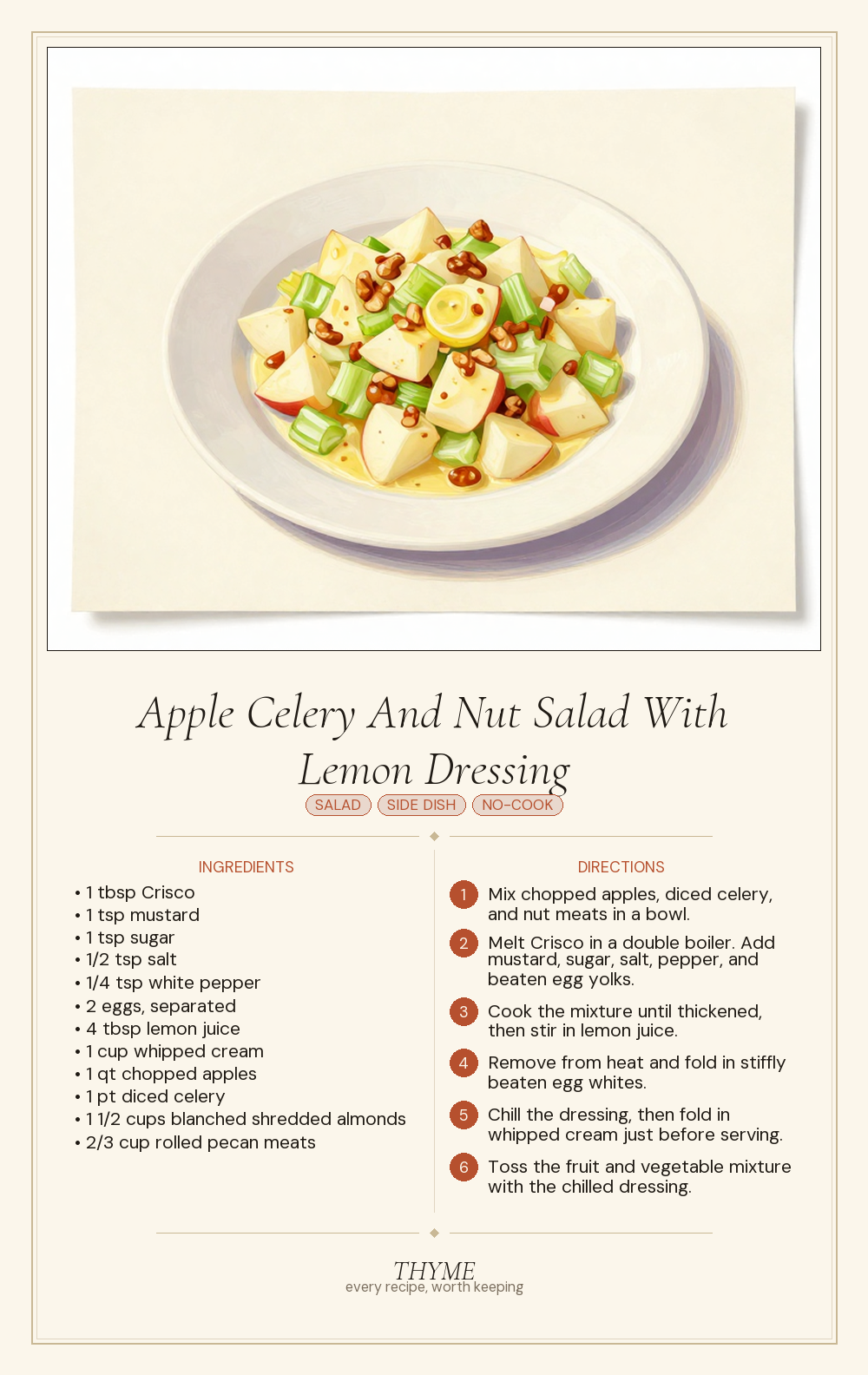Apple Celery And Nut Salad With Lemon Dressing