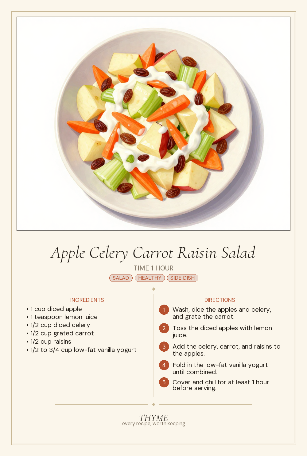 Apple Celery Carrot Raisin Salad