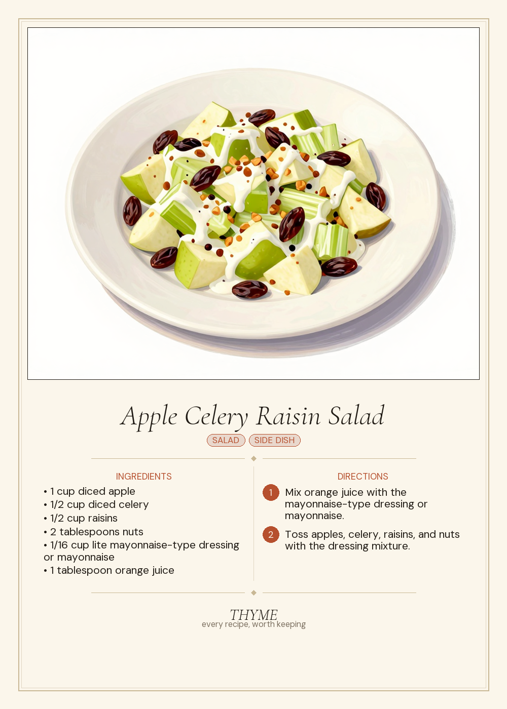Apple Celery Raisin Salad
