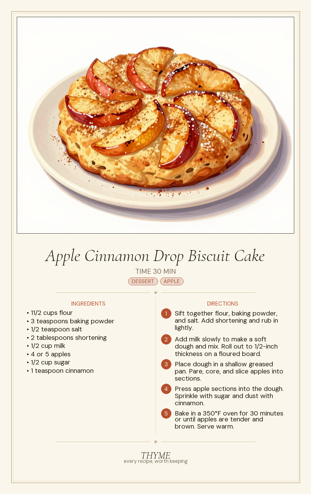 Apple Cinnamon Drop Biscuit Cake