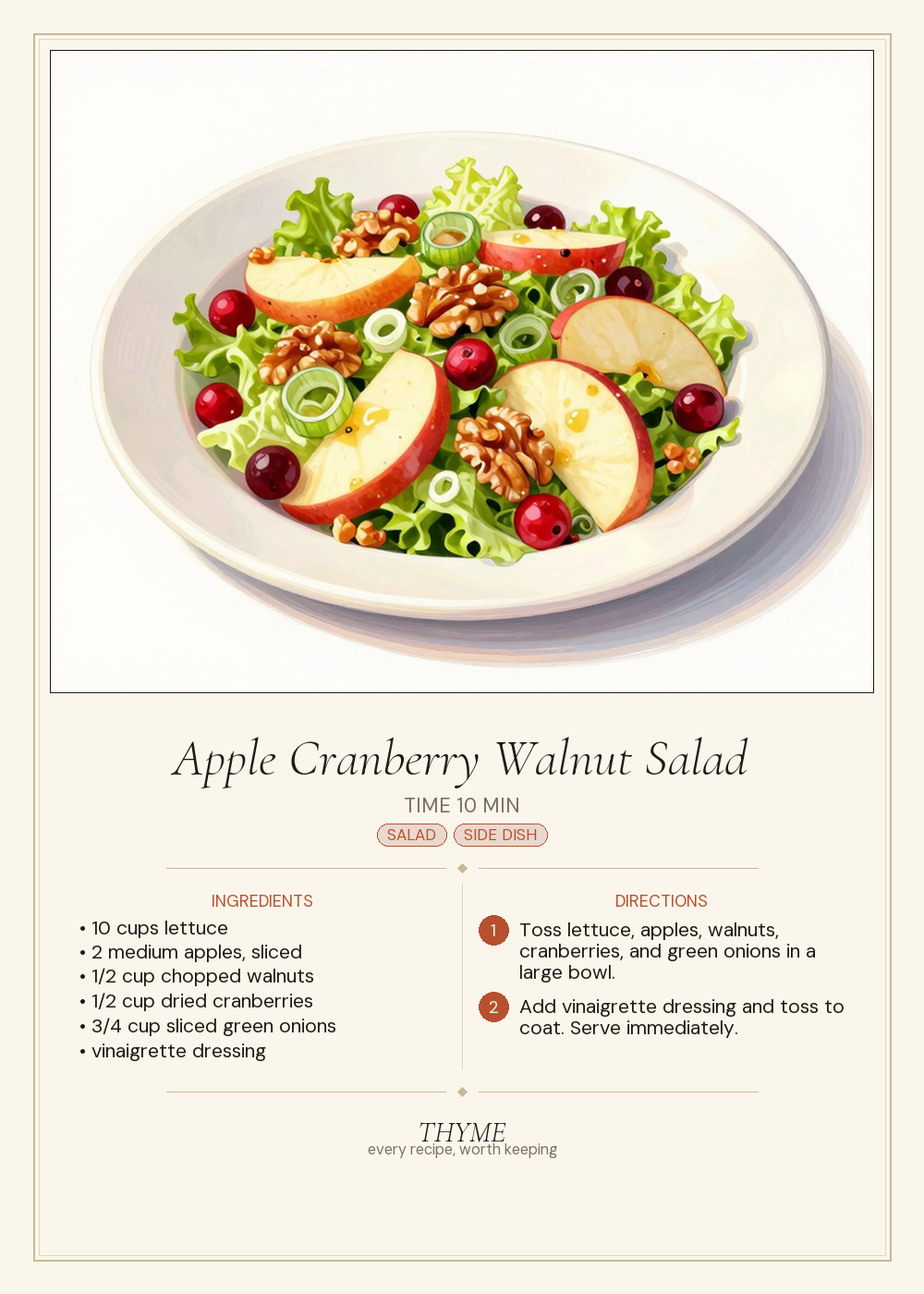 Apple Cranberry Walnut Salad
