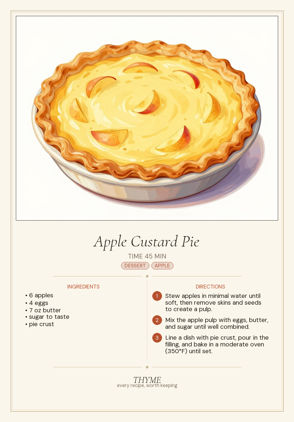 Apple Custard Pie