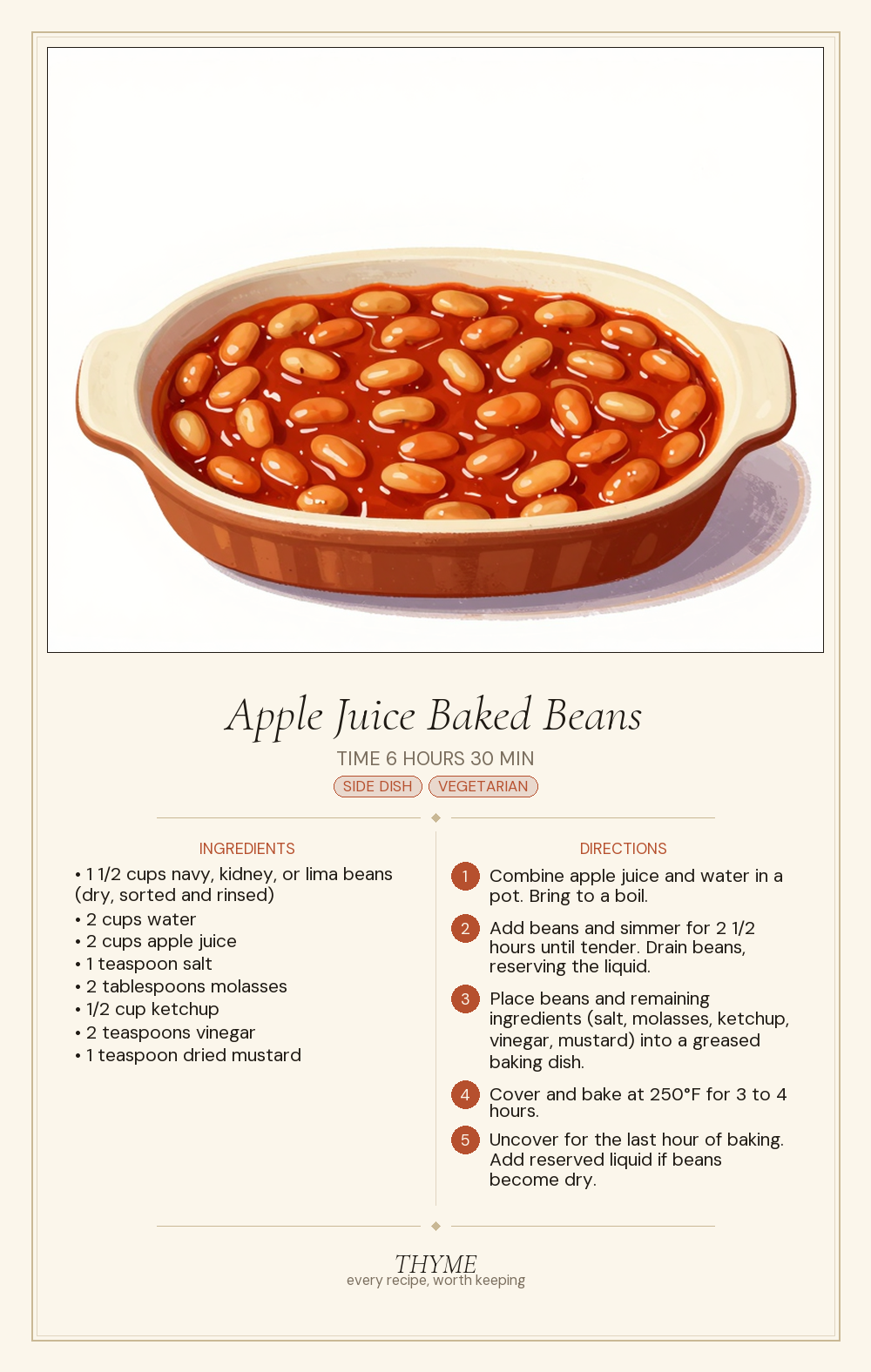 Apple Juice Baked Beans