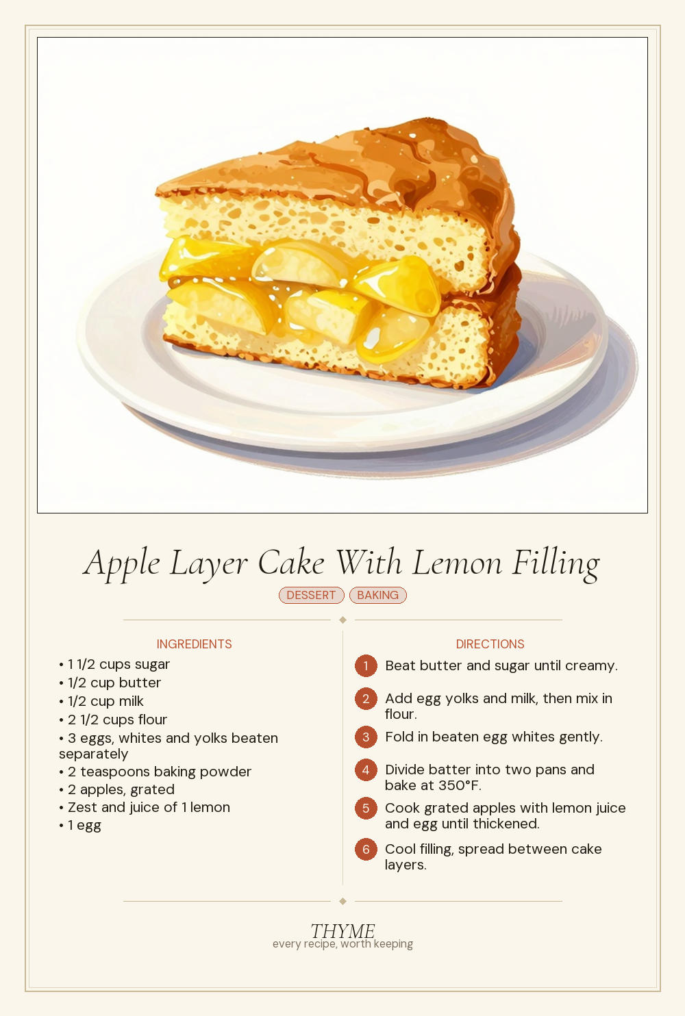Apple Layer Cake With Lemon Filling