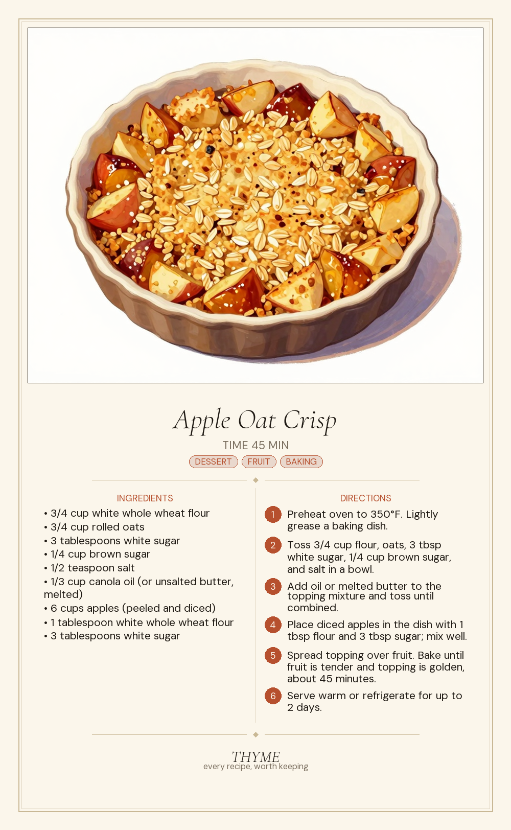Apple Oat Crisp