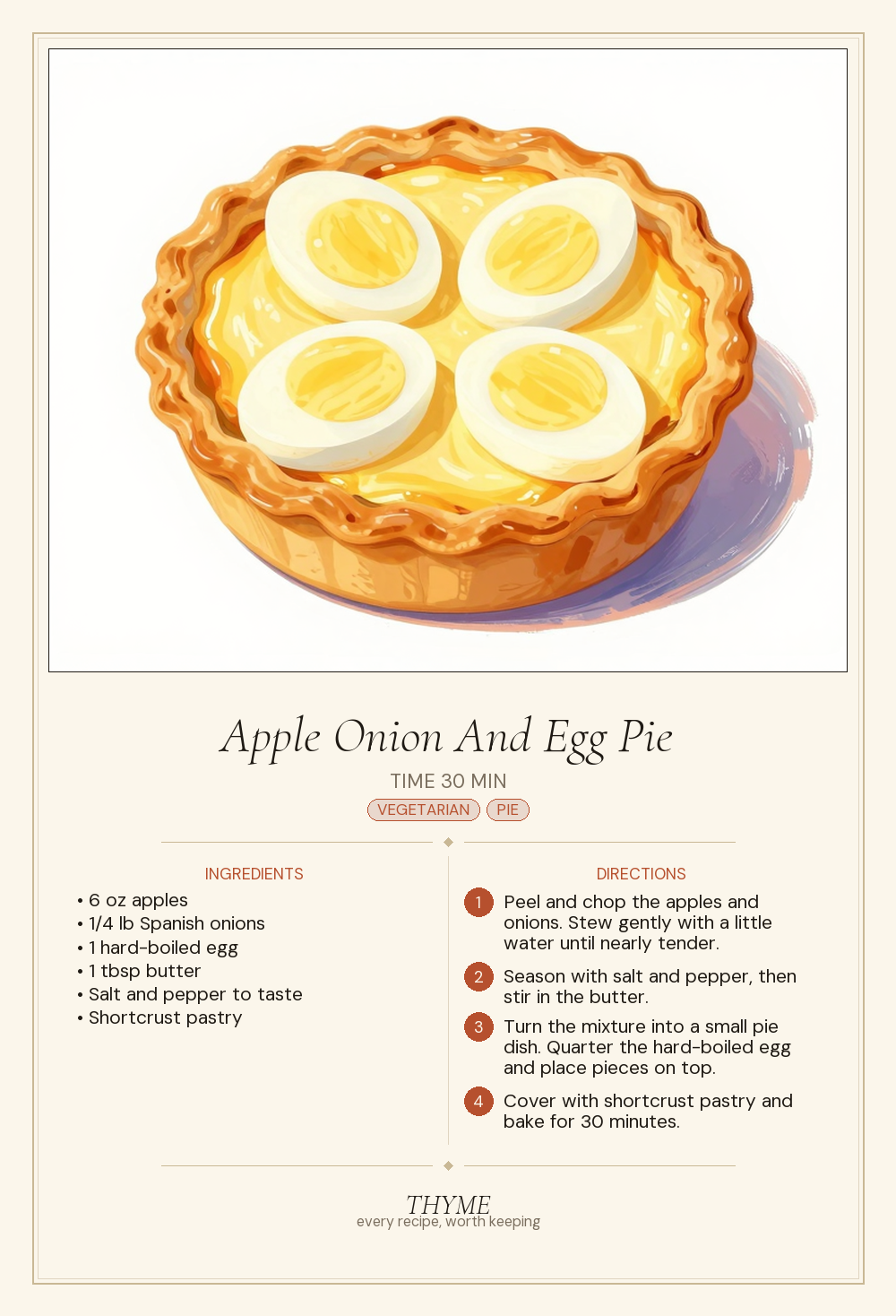 Apple Onion And Egg Pie