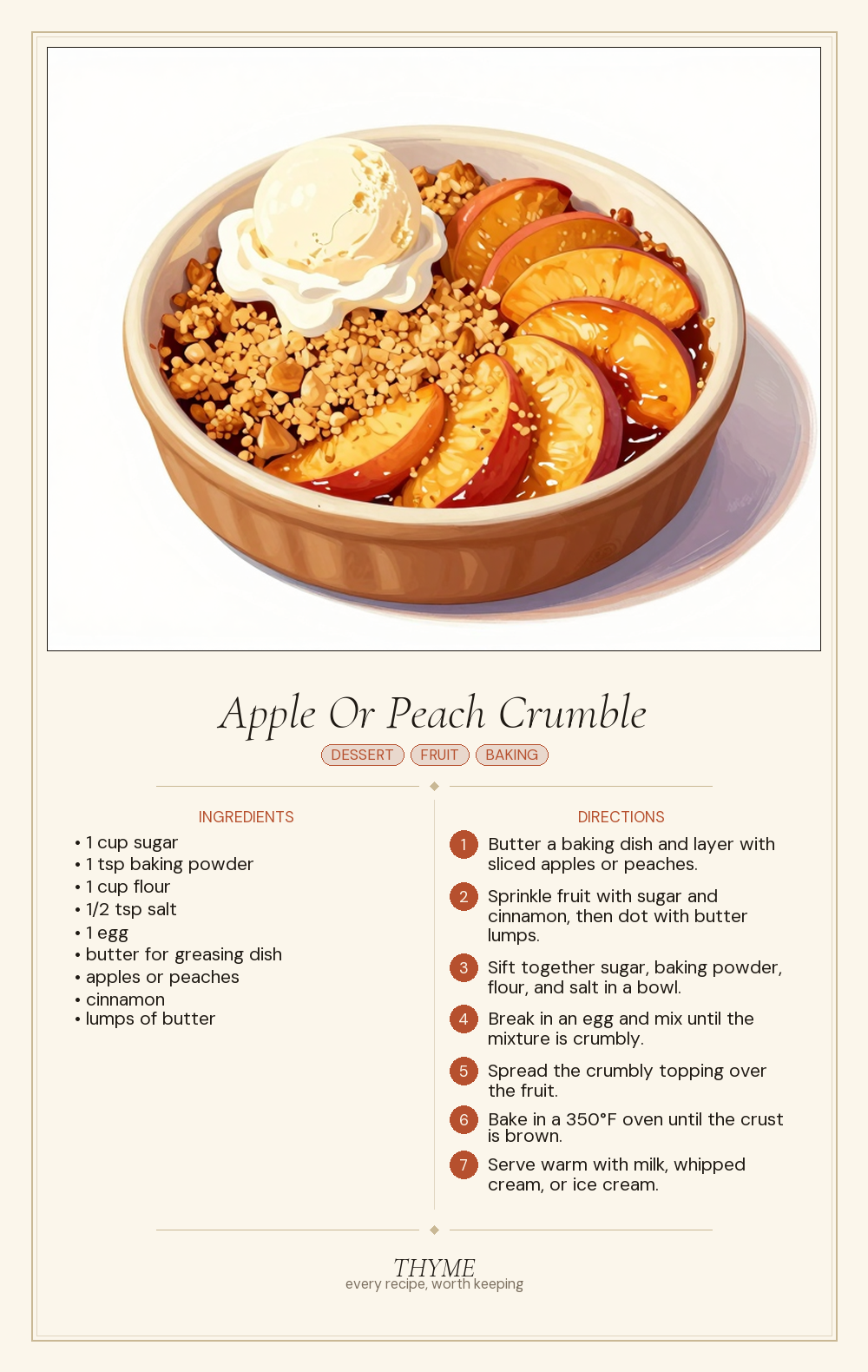 Apple Or Peach Crumble