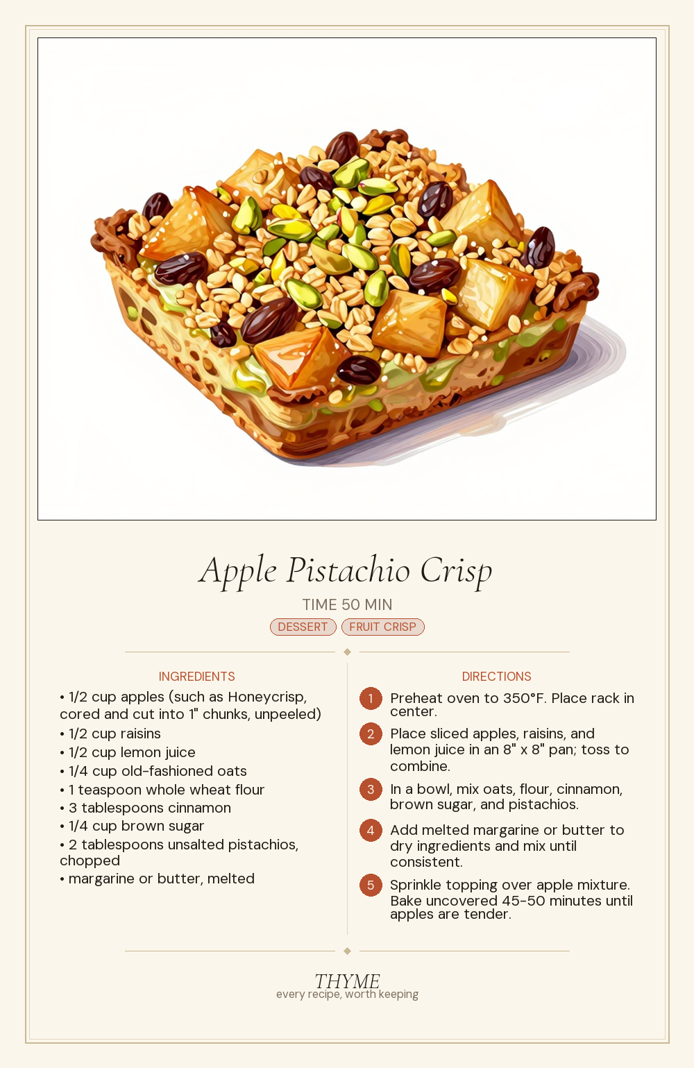 Apple Pistachio Crisp