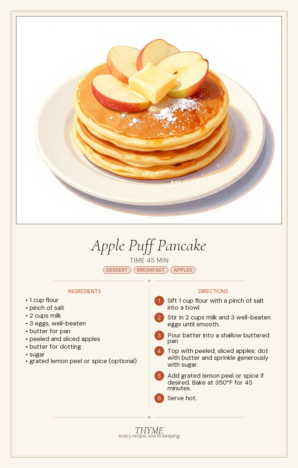 Apple Puff Pancake