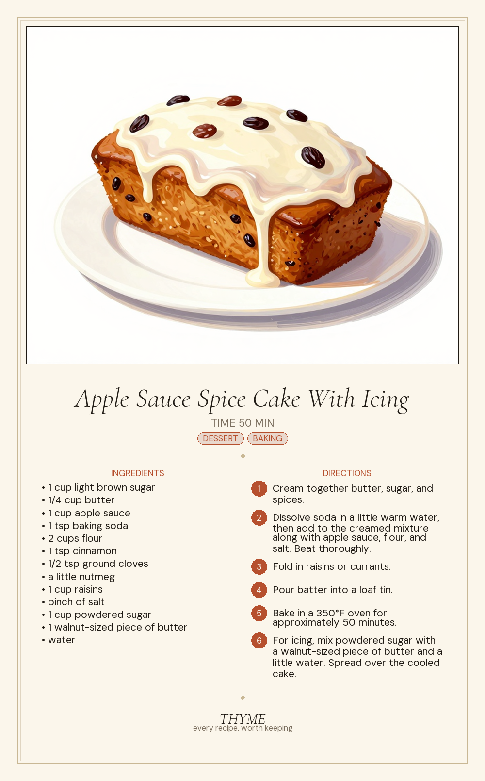 Apple Sauce Spice Cake With Icing