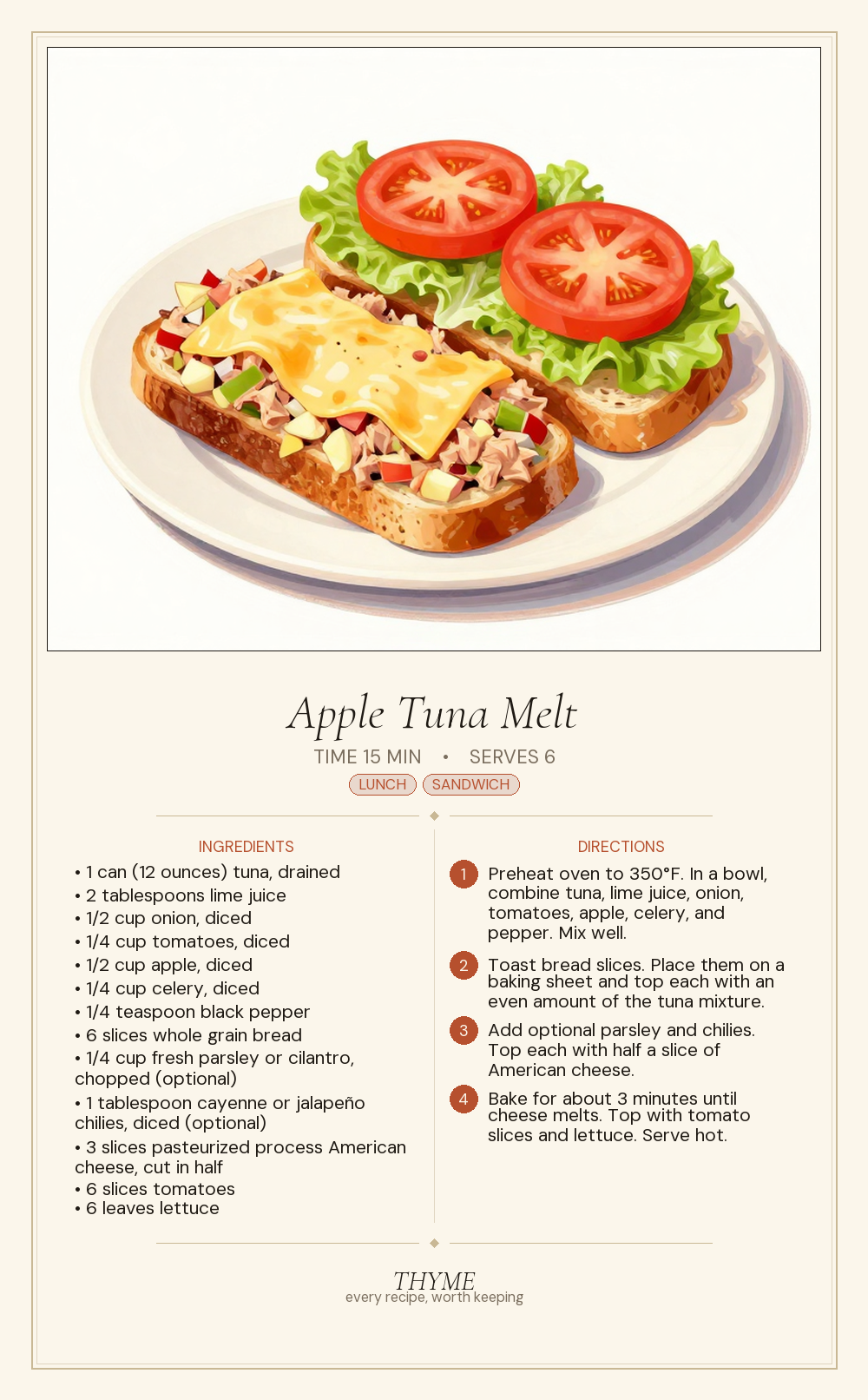 Apple Tuna Melt