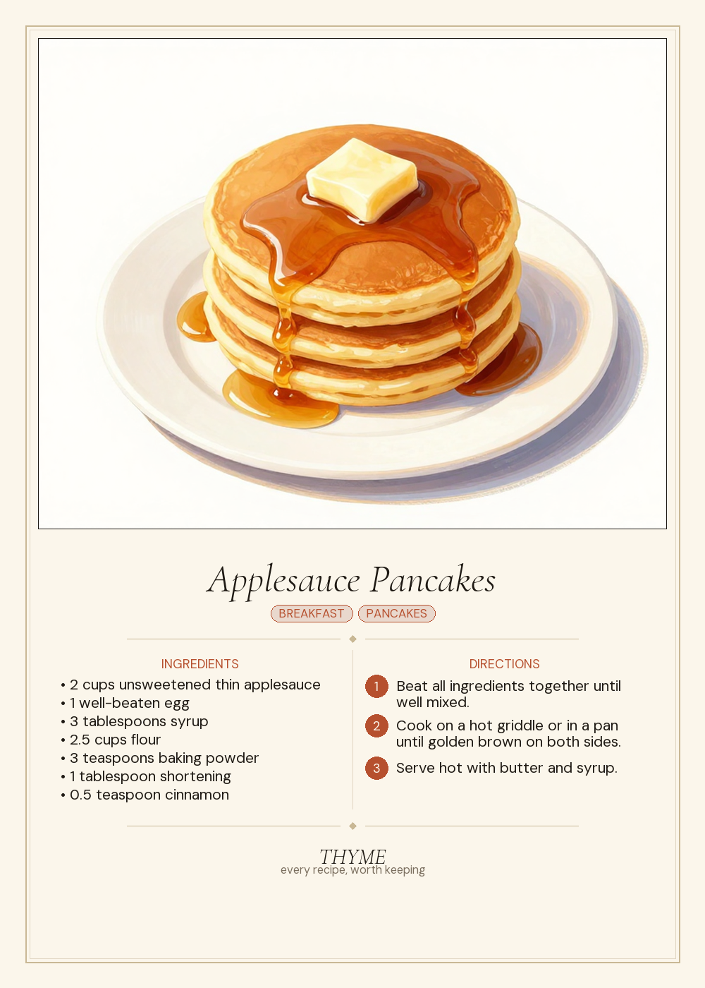 Applesauce Pancakes