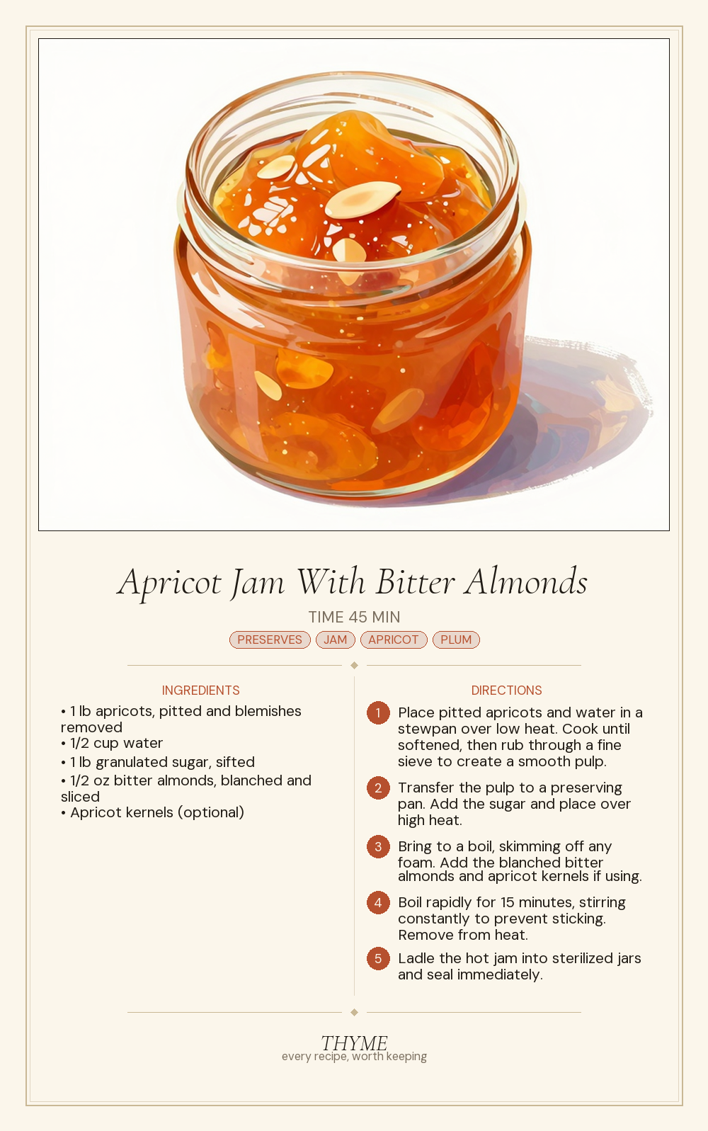 Apricot Jam With Bitter Almonds
